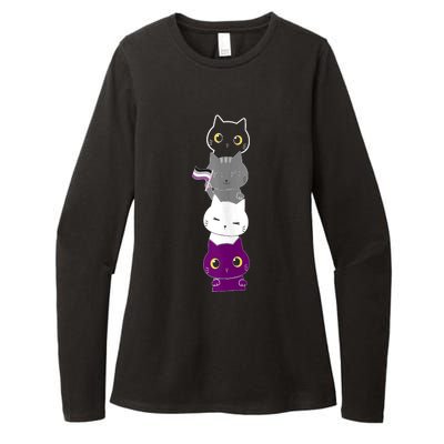 Asexuality Flag Animal Cat Ace Pride Demisexual Gift Asexual Womens CVC Long Sleeve Shirt