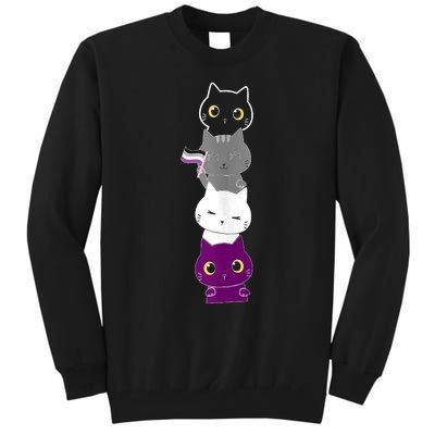 Asexuality Flag Animal Cat Ace Pride Demisexual Gift Asexual Tall Sweatshirt