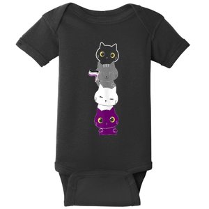 Asexuality Flag Animal Cat Ace Pride Demisexual Gift Asexual Baby Bodysuit