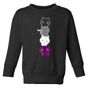 Asexuality Flag Animal Cat Ace Pride Demisexual Gift Asexual Toddler Sweatshirt