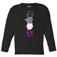 Asexuality Flag Animal Cat Ace Pride Demisexual Gift Asexual Toddler Long Sleeve Shirt