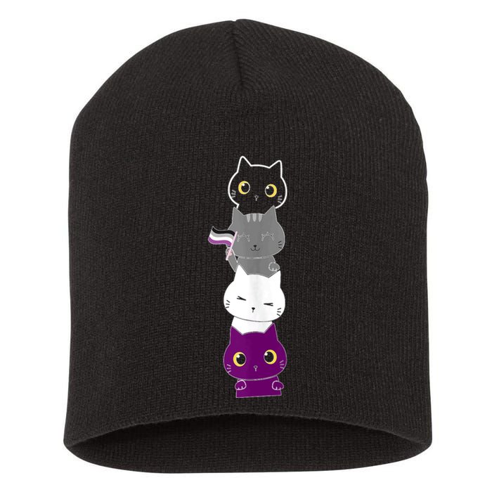 Asexuality Flag Animal Cat Ace Pride Demisexual Gift Asexual Short Acrylic Beanie