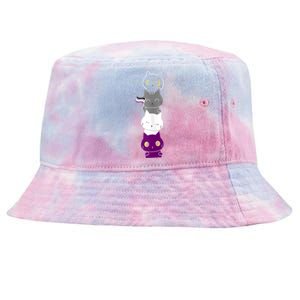 Asexuality Flag Animal Cat Ace Pride Demisexual Gift Asexual Tie-Dyed Bucket Hat