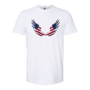 American Flag Angel Wings 4th Of July S For Men Softstyle® CVC T-Shirt