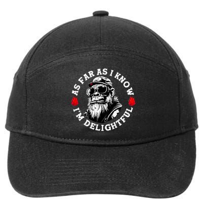 As Far As I Know I'm Delightful Funny Monkey Sayin  7-Panel Snapback Hat