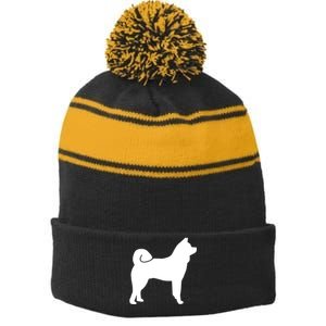 Akita Funny Stripe Pom Pom Beanie