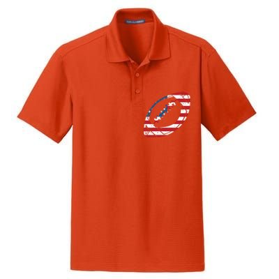 American Flag American Football Gift Dry Zone Grid Polo