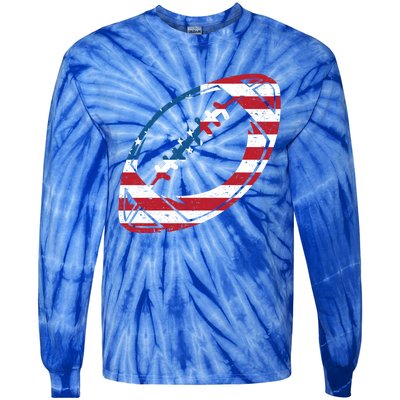 American Flag American Football Gift Tie-Dye Long Sleeve Shirt