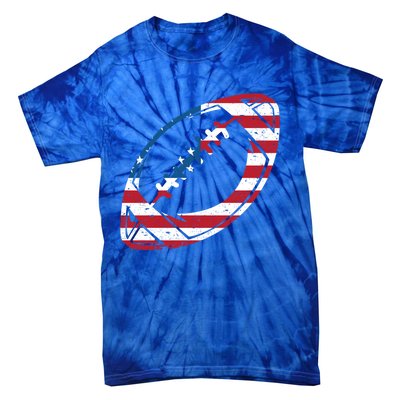 American Flag American Football Gift Tie-Dye T-Shirt