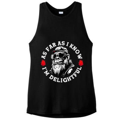 As Far As I Know I'M Delightful Monkey Saying Quote Ladies PosiCharge Tri-Blend Wicking Tank