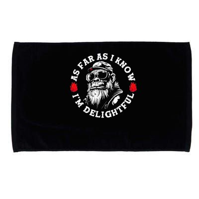 As Far As I Know I'M Delightful Monkey Saying Quote Microfiber Hand Towel