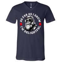 As Far As I Know I'M Delightful Monkey Saying Quote V-Neck T-Shirt