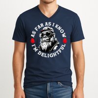 As Far As I Know I'M Delightful Monkey Saying Quote V-Neck T-Shirt