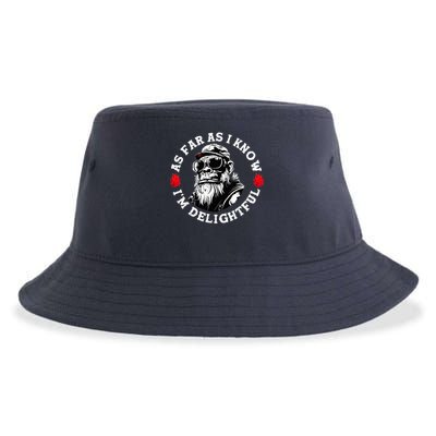 As Far As I Know I'M Delightful Monkey Saying Quote Sustainable Bucket Hat