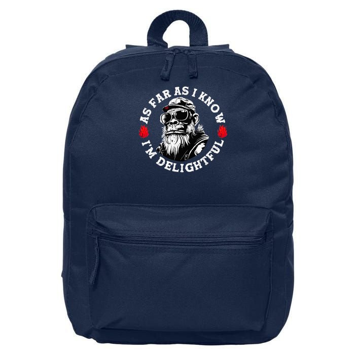 As Far As I Know I'M Delightful Monkey Saying Quote 16 in Basic Backpack