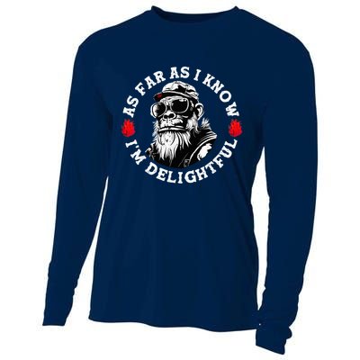 As Far As I Know I'M Delightful Monkey Saying Quote Cooling Performance Long Sleeve Crew
