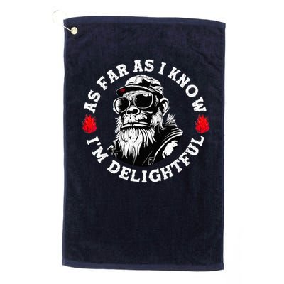 As Far As I Know I'M Delightful Monkey Saying Quote Golf Towel