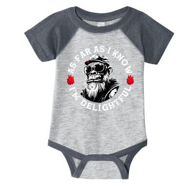 As Far As I Know I'M Delightful Monkey Saying Quote Infant Baby Jersey Bodysuit