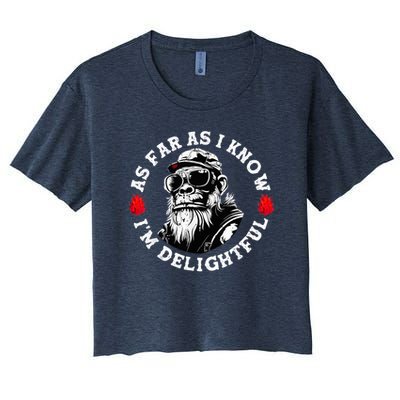 As Far As I Know I'M Delightful Monkey Saying Quote Crop Top