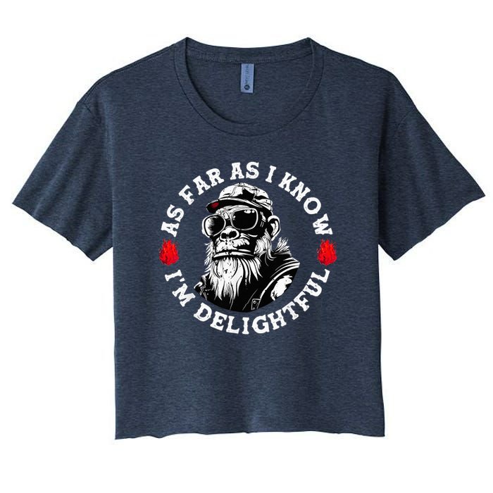 As Far As I Know I'M Delightful Monkey Saying Quote Crop Top
