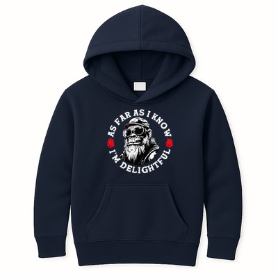 As Far As I Know I'M Delightful Monkey Saying Quote Kids Hoodie