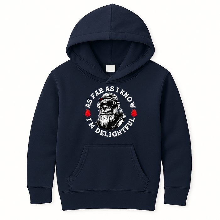 As Far As I Know I'M Delightful Monkey Saying Quote Kids Hoodie