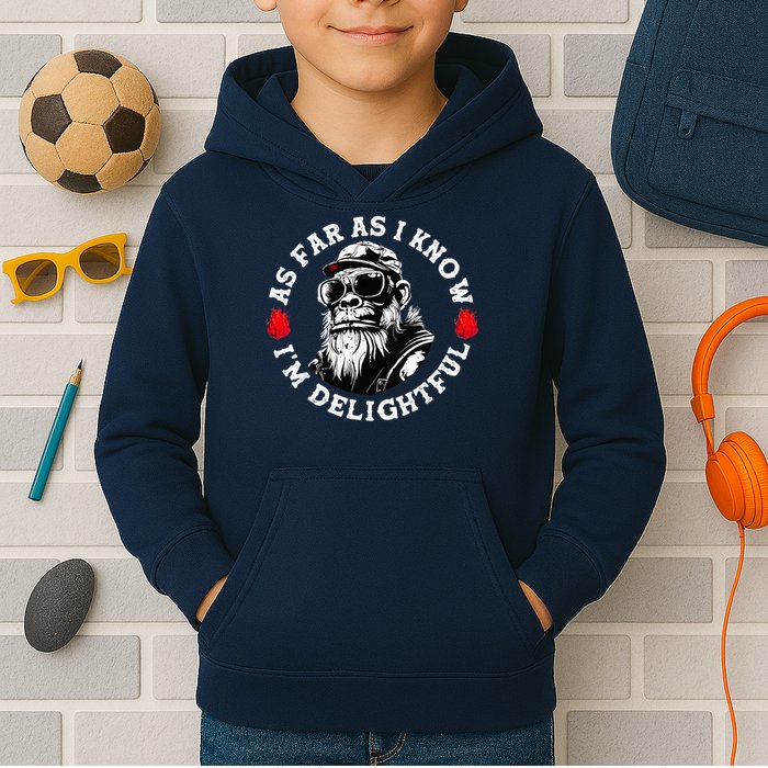 As Far As I Know I'M Delightful Monkey Saying Quote Kids Hoodie