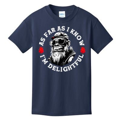 As Far As I Know I'M Delightful Monkey Saying Quote Kids T-Shirt