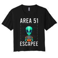 Alien Funny Alien Lover UFO Area 51 Alien Humor Alien Women's Crop Top Tee