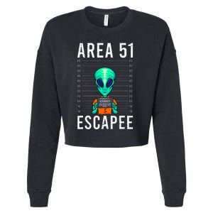 Alien Funny Alien Lover UFO Area 51 Alien Humor Alien Cropped Pullover Crew