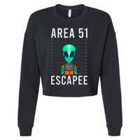 Alien Funny Alien Lover UFO Area 51 Alien Humor Alien Cropped Pullover Crew