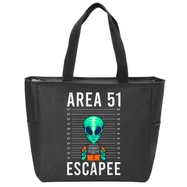 Alien Funny Alien Lover UFO Area 51 Alien Humor Alien Zip Tote Bag
