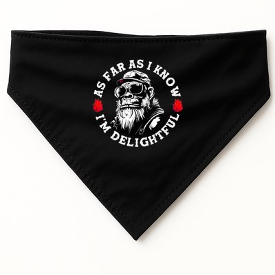 As Far As I Know I'm Delightful Funny Monkey Saying Quote  USA-Made Doggie Bandana