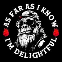 As Far As I Know I'm Delightful Funny Monkey Saying Quote  Drawstring Bag