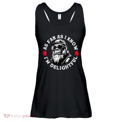 As Far As I Know I'm Delightful Funny Monkey Saying Quote  Ladies Essential Flowy Tank