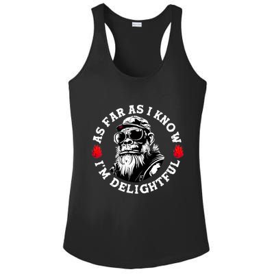 As Far As I Know I'm Delightful Funny Monkey Saying Quote  Ladies PosiCharge Competitor Racerback Tank