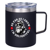 As Far As I Know I'm Delightful Funny Monkey Saying Quote  12oz Stainless Steel Coffee Mug