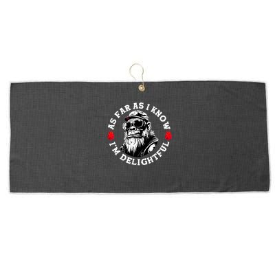 As Far As I Know I'm Delightful Funny Monkey Saying Quote  Large Microfiber Waffle Golf Towel