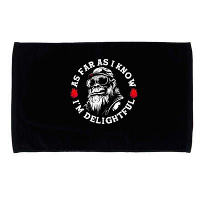 As Far As I Know I'm Delightful Funny Monkey Saying Quote  Microfiber Hand Towel