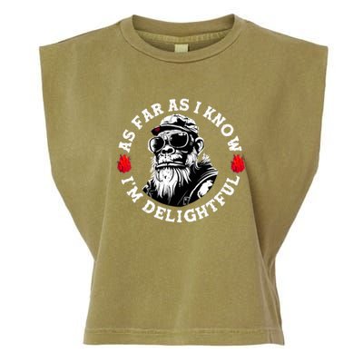 As Far As I Know I'm Delightful Funny Monkey Saying Quote  Garment-Dyed Women's Muscle Tee