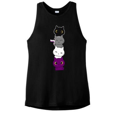 Asexuality Flag Animal Cat Ace Pride Demisexual Gift Asexual Ladies PosiCharge Tri-Blend Wicking Tank