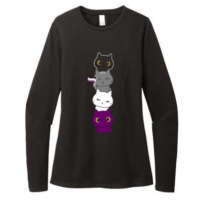 Asexuality Flag Animal Cat Ace Pride Demisexual Gift Asexual Womens CVC Long Sleeve Shirt