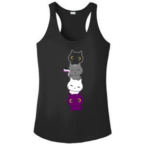 Asexuality Flag Animal Cat Ace Pride Demisexual Gift Asexual Ladies PosiCharge Competitor Racerback Tank