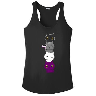 Asexuality Flag Animal Cat Ace Pride Demisexual Gift Asexual Ladies PosiCharge Competitor Racerback Tank