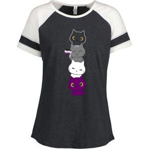 Asexuality Flag Animal Cat Ace Pride Demisexual Gift Asexual Enza Ladies Jersey Colorblock Tee