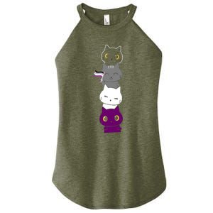 Asexuality Flag Animal Cat Ace Pride Demisexual Gift Asexual Women's Perfect Tri Rocker Tank