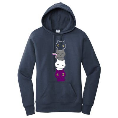 Asexuality Flag Animal Cat Ace Pride Demisexual Gift Asexual Women's Pullover Hoodie