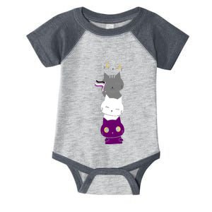 Asexuality Flag Animal Cat Ace Pride Demisexual Gift Asexual Infant Baby Jersey Bodysuit