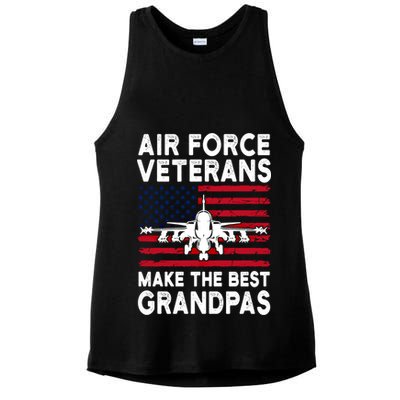 American Flag Air Force Veteran Makes Best Grandpa Gift Ladies PosiCharge Tri-Blend Wicking Tank