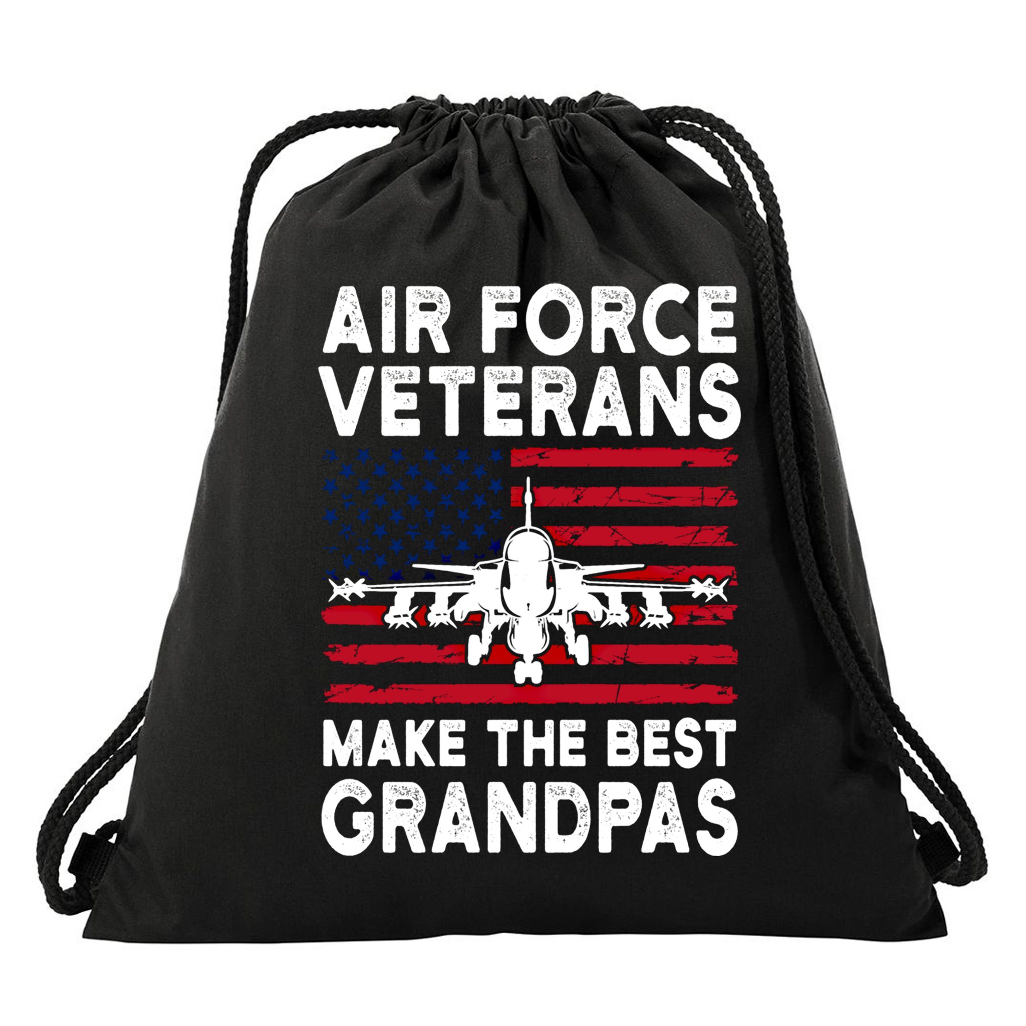 American Flag Air Force Veteran Makes Best Grandpa Gift Drawstring Bag